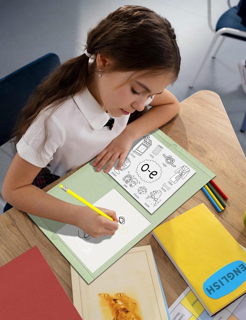 SUNEE Folders with Pockets (25 Pack, Grayish Green), 2 Pocket Folders Fit Letter Size, Paper File Folder for School Office Home Business, Textured Paper - Image 3